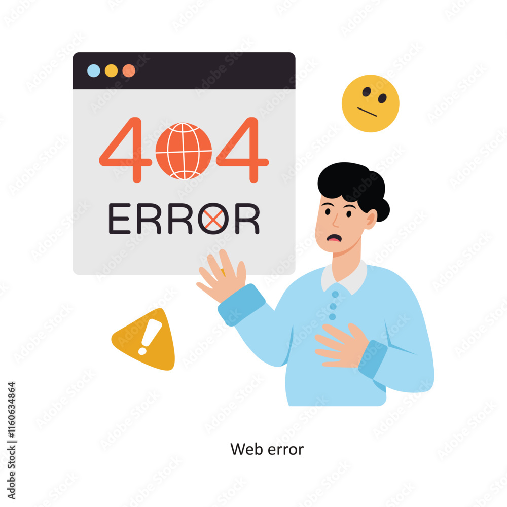Poster web error concept vector illustration. web hosting isolated on white background.