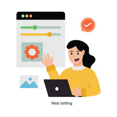 Web Setting concept vector illustration. Web Hosting isolated On white Background.      