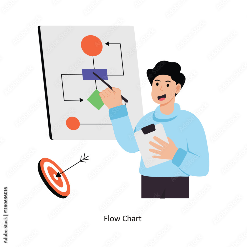 Aufkleber flow chart concept vector illustration. web hosting isolated on white background.
