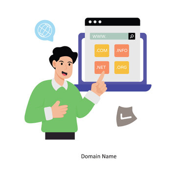 Domain Name concept vector illustration. Web Hosting isolated On white Background.      