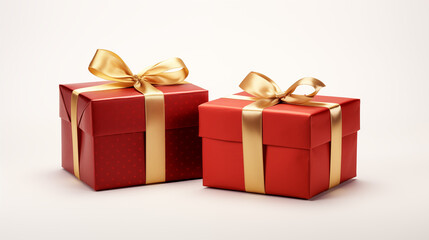 : Elegant Holiday Presents Wrapped with Gold Bows