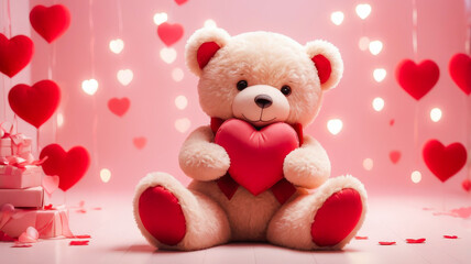 a teddy bear holding a heart in its paws
