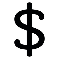 Black Dollar Sign (Canadian), Vector Illustration on White Background