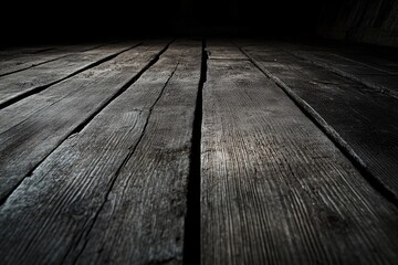 Close-up of a wooden floor against a dark background