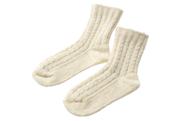 Fluffy wool socks with ribbed texture, providing ultimate warmth and coziness