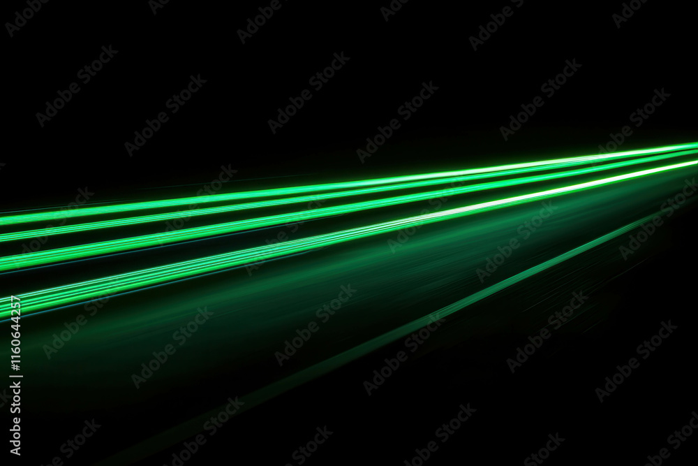 Aufkleber vibrant green light effect creating dynamic movement in a straight line
