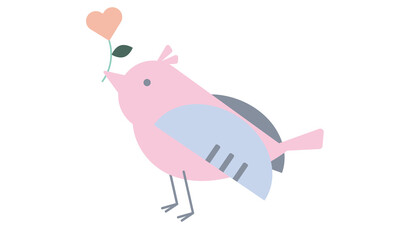 小鳥、ハート