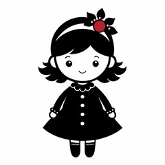 Christmas Cute Kids Little girl Black silhouette