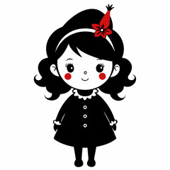 Christmas Cute Kids Little girl Black silhouette