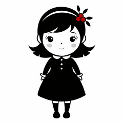 Christmas Cute Kids Little girl Black silhouette