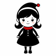 Christmas Cute Kids Little girl Black silhouette