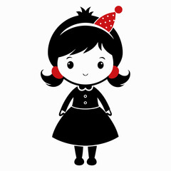 Christmas Cute Kids Little girl Black silhouette