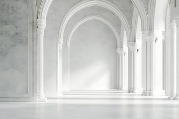 Fototapeta premium Elegant White Architectural Hallway