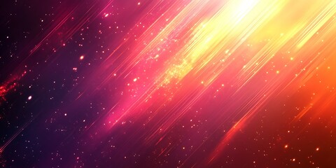Fototapeta premium Abstract background with diagonal light streaks, red, orange, and yellow hues, and subtle sparkle.