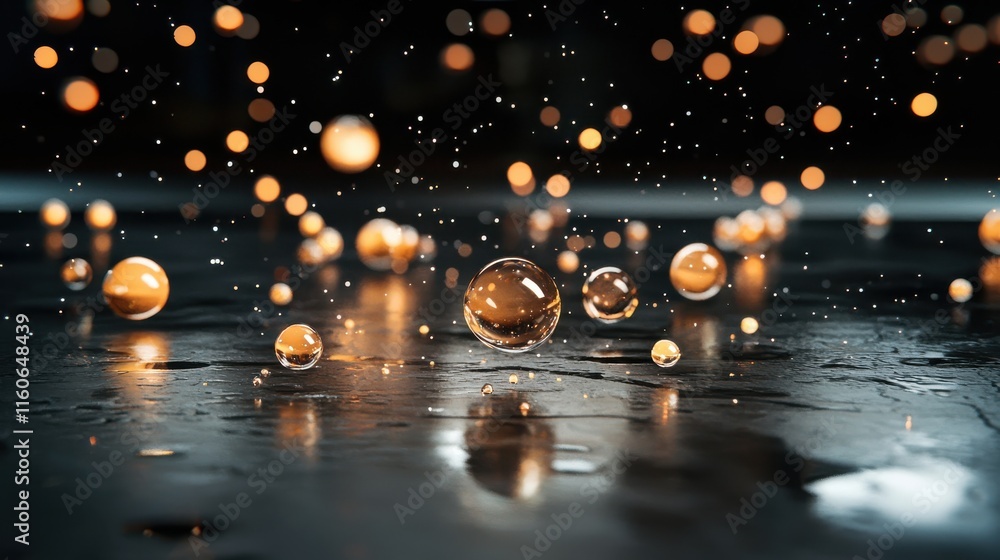 Poster floating bubbles in stunning detail studio setup close-up abstract environment artistic perspective 
