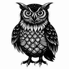 Christmas Kids Owl Black silhouette