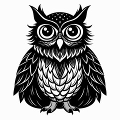 Christmas Kids Owl Black silhouette