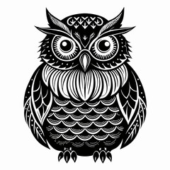 Christmas Kids Owl Black silhouette