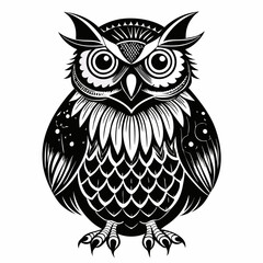 Christmas Kids Owl Black silhouette