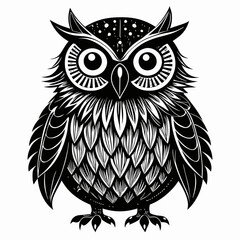 Christmas Kids Owl Black silhouette