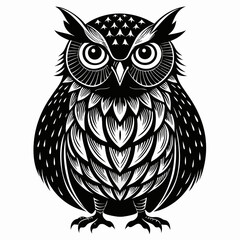 Christmas Kids Owl Black silhouette