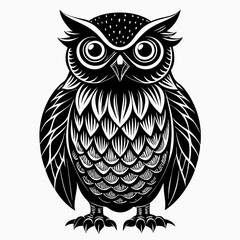 Christmas Kids Owl Black silhouette