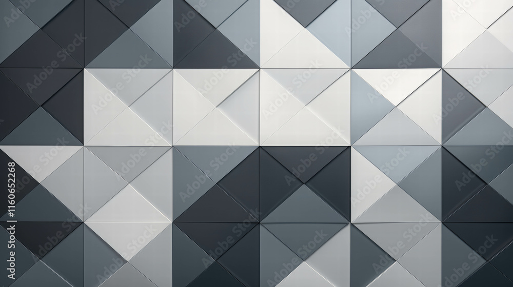 Poster elegant simple geometric design with triangular patterns in monochrome shades