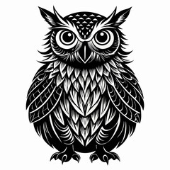Christmas Kids Owl Black silhouette