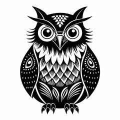 Christmas Kids Owl Black silhouette