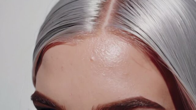 Bold Eye Makeup and Sleek White Hair