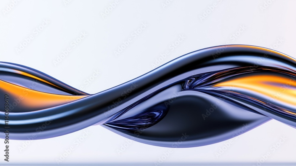 Poster abstract wave-like structure with fluid dynamics and vibrant colors.