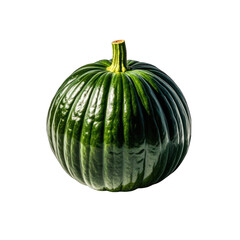 Green mini pumpkin isolated on transparent background