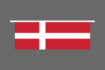 Denmark flag, The flag of Denmark, Flag of Denmark national country symbol illustration Vector, Rectangle Denmark flag illustration, Flat vector illustration
