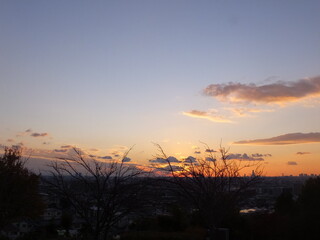 大阪平野の夕焼けが美しい（日本）
