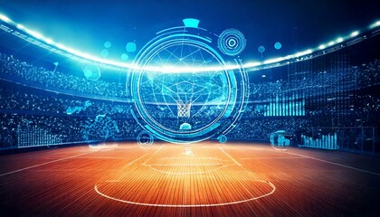 Technologically developed metrics system and data reading for modern sports infographics and data collection for sports business and analytics