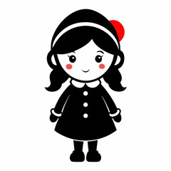 Cute Christmas Little Girl Black silhouette