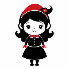 Cute Christmas Little Girl Black silhouette