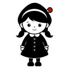 Cute Christmas Little Girl Black silhouette
