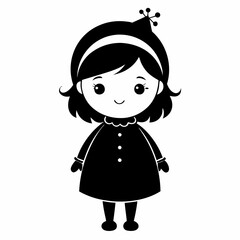 Cute Christmas Little Girl Black silhouette