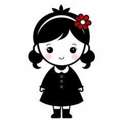 Cute Christmas Little Girl Black silhouette