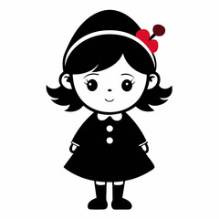 Cute Christmas Little Girl Black silhouette