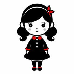 Cute Christmas Little Girl Black silhouette