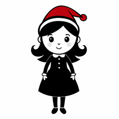 Cute Christmas Little Girl Black silhouette