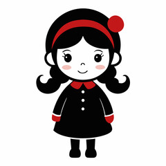 Cute Christmas Little Girl Black silhouette