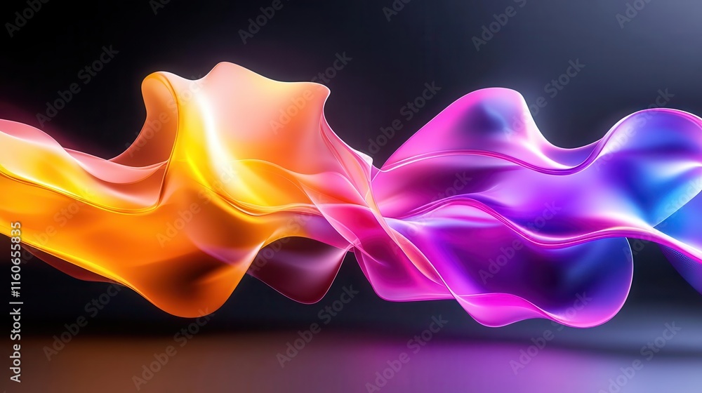 Aufkleber dynamic abstract shapes swirling with vibrant gradients, kinetic motion design, energy and transform