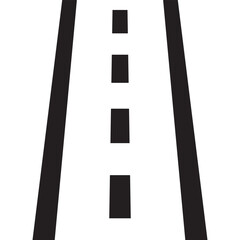 Road line sign. Road icon silhouette vector illustration, highway symbol.