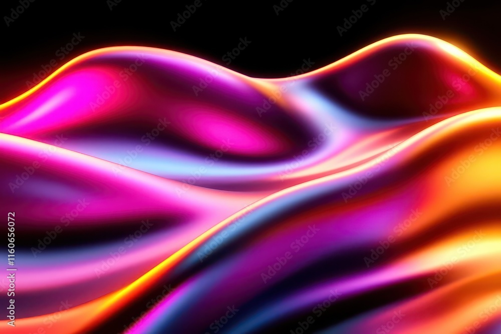 Poster vibrant wave patterns with bold colors causing visual tricks, vitality and movement in design concep