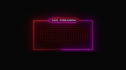 live streaming neon text frame animation box frame neon frame live streaming game  animation for live streaming video Titles 4k video.
