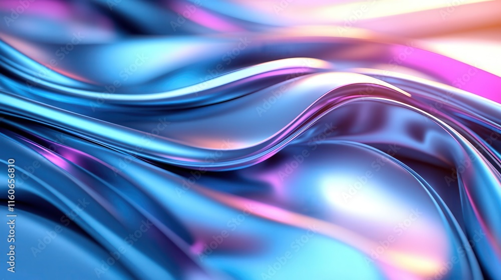 Poster abstract kinetic shapes in constant motion, creating an illusion of flow and energy, vibrant gradien