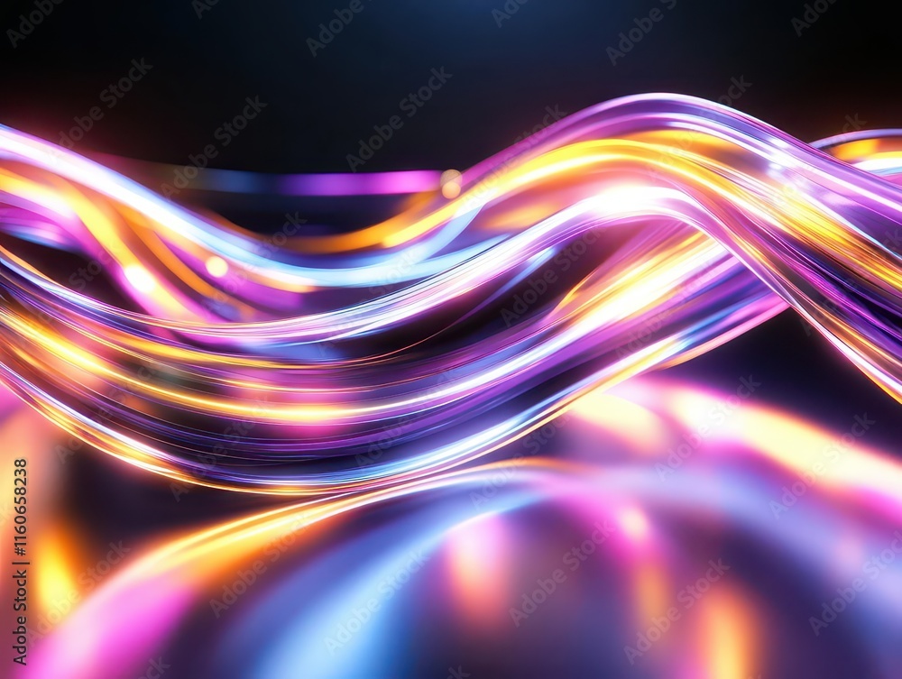 Poster the dynamic energy concept of futuristic design is visually represented through complex loops and ki